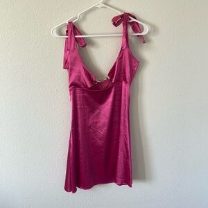 Mew mew Pink satin mini dress